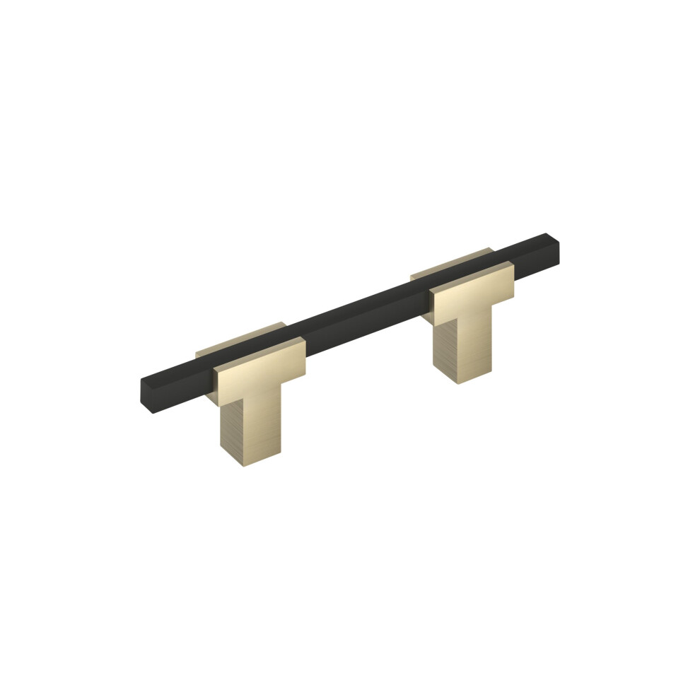 Photos - Furniture Hardware Amerock Urbanite 3 inch  Center-to-Center Golden Champagne/Matte Black Cabinet Pull BP77898BBZMB(76mm)