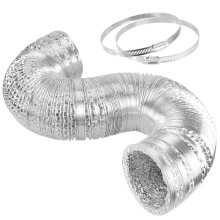 Simpel Deluxe 6 tommer 25 fod kanalf?ring Ikke-isoleret Flex Air Aluminiumsfoliekanal til t?rretumbler Ventilationsslange Opvarmning K?ling Venti