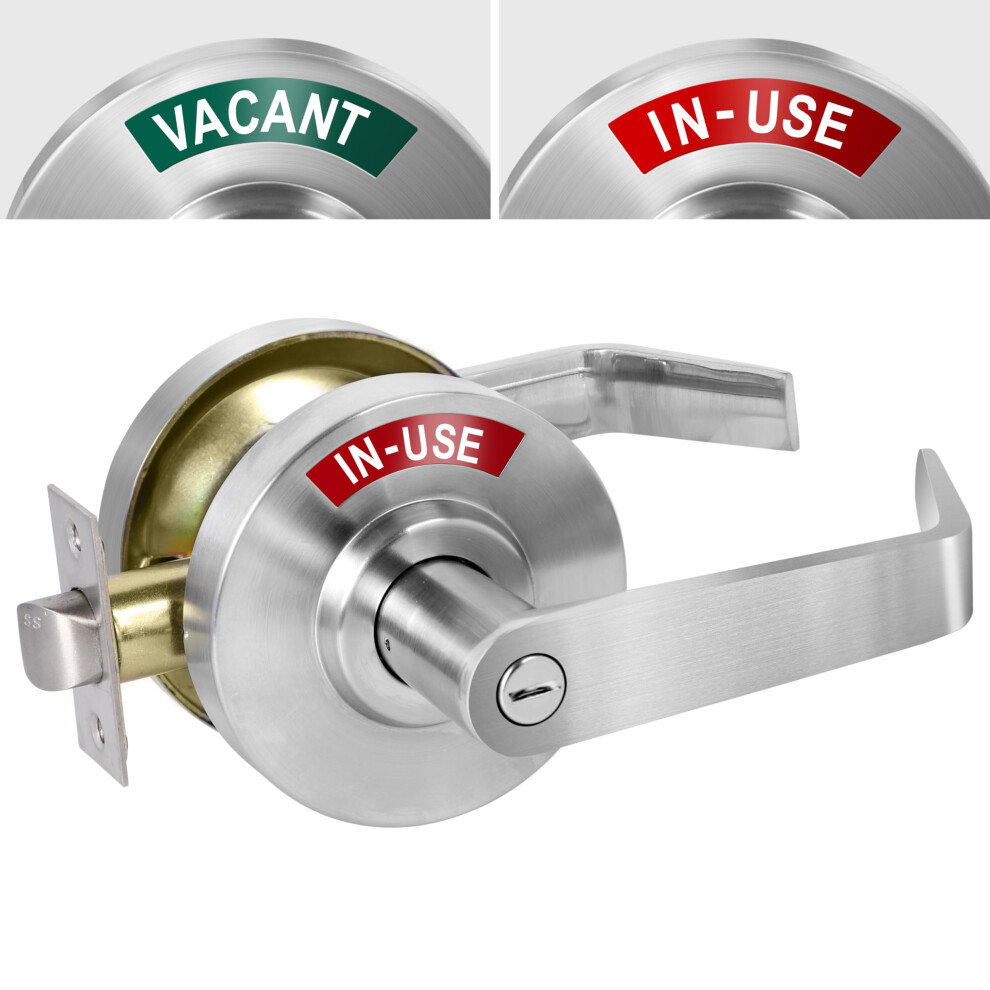 Xmz-Ddup Commercial Door Handle For Restroom Vacant Occupied Bathroom Lock Occupied Door Handle Privacy Indicator Door Knob For Public & Industria 768351626125