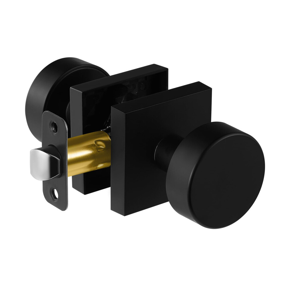 Newliplace Modern Passage Door Knobs - Matte Black Interior Handles For Closet & Hall 639395276129
