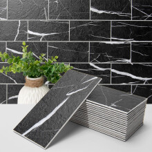 Art3d 102-delad Faux Stone Peel and Stick Backsplash Kakel Vattentt Tjock PVC Stick On Subway Vggkakel fr kk Badrum Tvttstuga ppen spis - 3