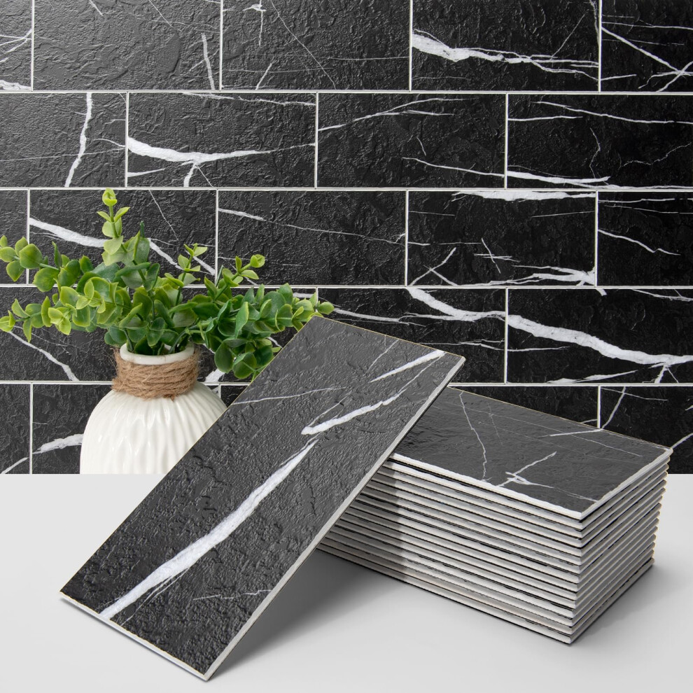 Art3d 102-Piece Faux Stone Peel And Stick Backsplash Tile Waterproof Thick Pvc Stick On Subway Wall Tile For Kitchen Bathroom Laundry Room Fireplace 6941197844135
