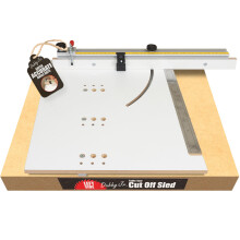 Fornitura per la lavorazione del legno di Peachtree Dubby Jr. Slitta per taglio trasversale (lato sinistro) Sega da tavolo Maschera per taglio ra