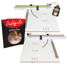 Peachtree Woodworking Supply Dubby Jr. Slitta per taglio trasversale (lato sinistro e destro) Maschera per sega da tavolo Taglio rapido Mitra pre