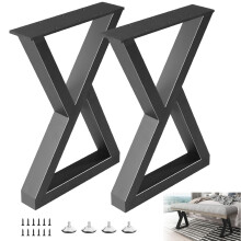 Y-CFHFC 16 Inch Metal Bench Coffee Table Legs Heavy Duty End Table Legs Black Side Table Legs for DIY Desk Chair Furniture Legs (H16 x W11.8 Set o