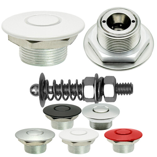 Trykknapl?se hvide 1,25"""""""" Pro Series & 2"""""""" Stud USA Made