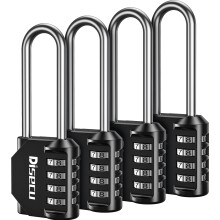 4 Pack Disecu 2,6 tuuman pitk sakkeliyhdistelmlukko 4-numeroinen ulkokyttinen vedenpitv riippulukko koulukaappiin Kuntosalin silytysyksikn po