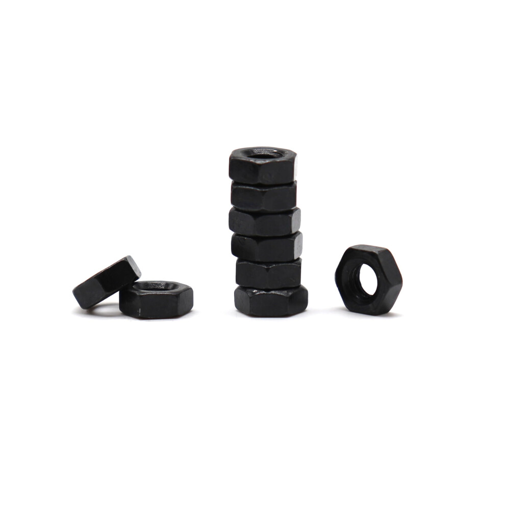 Binifimux 100Pcs M2.5-0.45Mm Black Hex Nuts Carbon Steel 8.8 Grade 717803447924