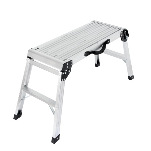 LEADALLWAY Aluminum Work Platform with Handle Step Ladder Heavy Duty Foldable Step Stool 330 Lbs Capacity