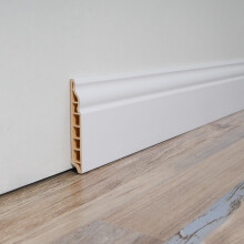 Art3d Wall Baseboard Molding Trim 8-Pack of 56 x 3.2 in. High Impact Polystyrene Skirting Board - Installed with Glue - White