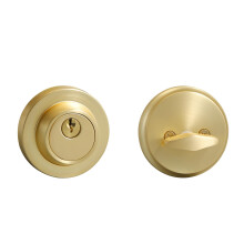 YAGU Moderne Ronde Enkel Cilinder Deurknop voor Voordeur Hoogwaardige Veiligheid Verpakking van 1 - Satin Messing Afwerking