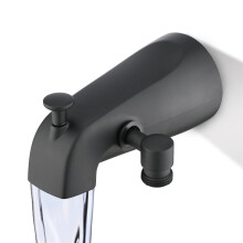 Sperwoesy Beccuccio per vasca interamente in metallo con deviatore Nero opaco Adatto per tubi filettati da 1/2 o 3/4"" Rubinetto per vasca con dev