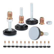 M?belnivellering- Justerbar PTFE(Teflon) -Bundpuder Bordstol Nivelleringsglider Ben-Pakke med 16 med m?trik-indsatser-Hj?lper m?belglideglider- H