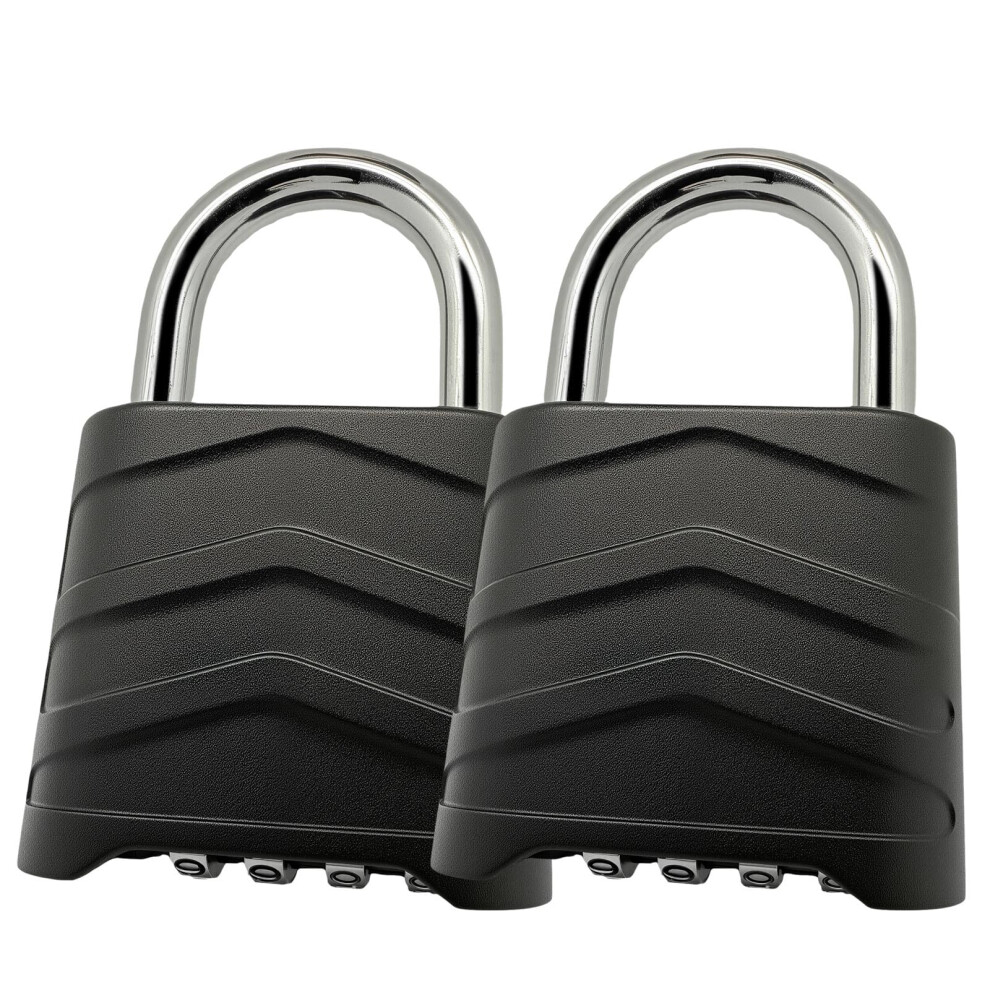 SEPOX 2PCS Large Combination Padlock Outdoor Combo Lock 2.2"""" 55mm Heavy Duty Weatherproof Ressetable 4 Digital Security Aluminum Body Uncuttable-image-OPC-PM96ZMT-NEW