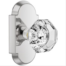 BonKuDoo Octagon Klart krystalglas d?rh?ndtag Passage glasd?rh?ndtag til hall/skab Glasd?rknopper poleret krom