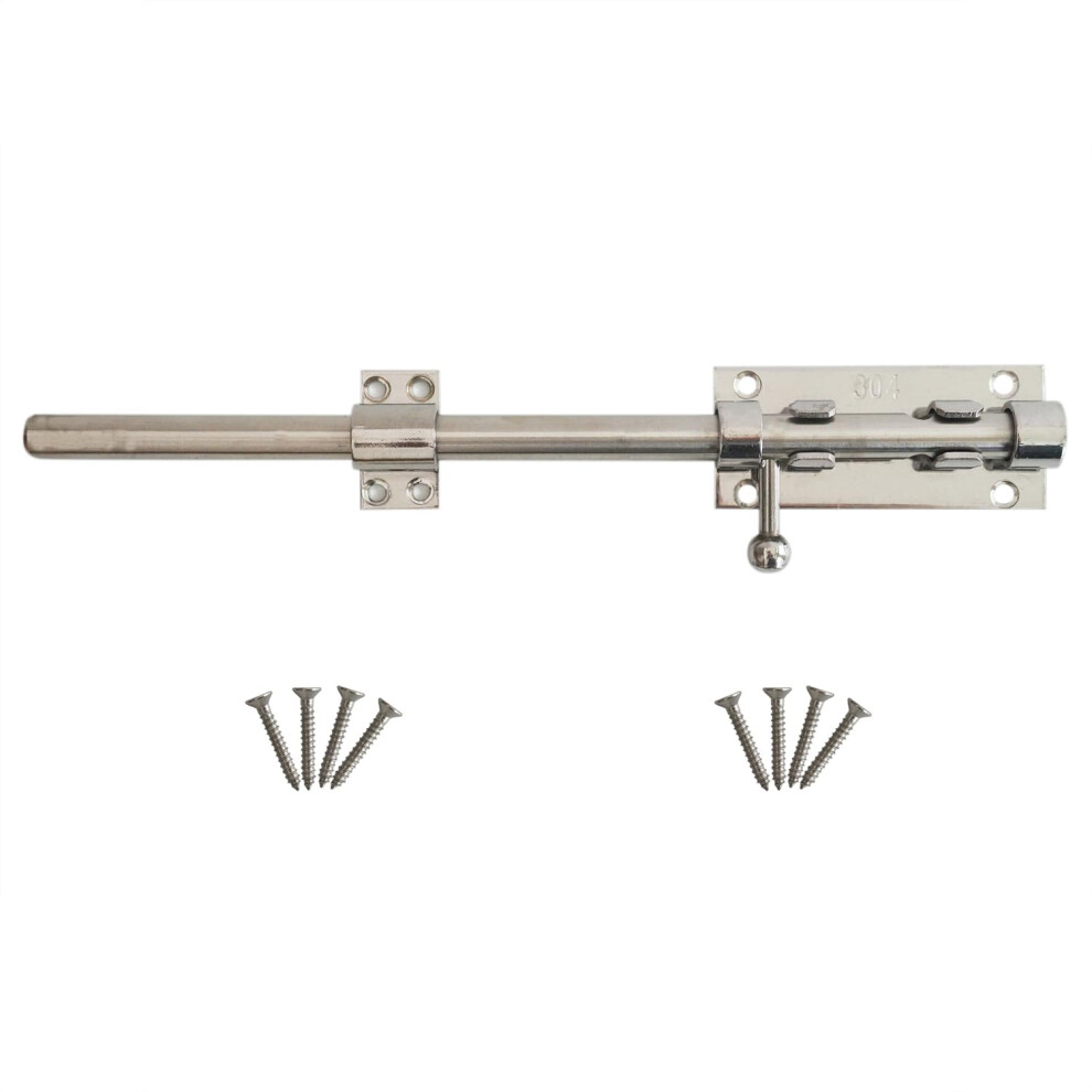 Proshopping Barrel Bolt Latch Heavy Duty 304 Stainless Steel Gate Latch Slide Lock With Padlock Hole 14Mm Dia. Rod Security Sliding Bolt Gate Latch 728990884461