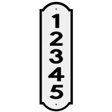 Curb-N-Sign Numro de maison vertical fabriqu aux tats-Unis, plaque d'adresse blanche et noire, panneau extrieur 911 hautement rflchissant,