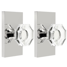GLANZENDE HANDVATTEN 2-pack glazen dummy deurknoppen enkelzijdig kristallen dummy deurknopset niet-draaibare achthoek gepolijst chroom