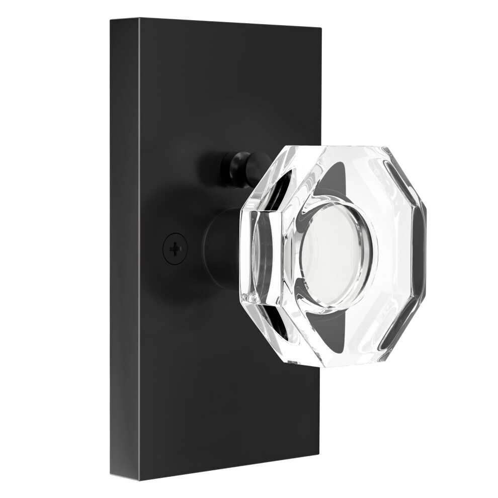 Shiny Handles Matte Black Door Knobs Crystal Door Knob Interior With Lock Privacy Octagon Glass Door Knob For Bed And Bathroo 1 Pack 639395278949