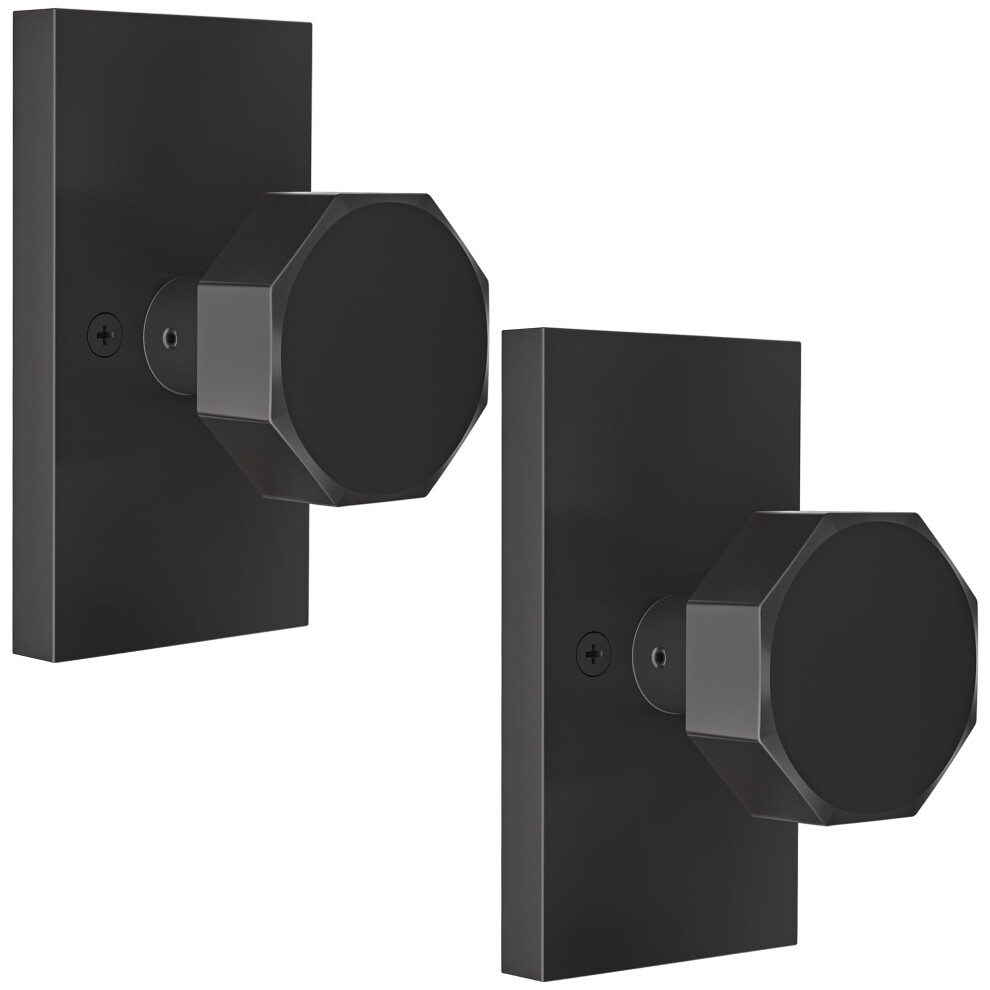 Shiny Handles 2 Pack Matte Black Dummy Door Knobs Interior Non-Turning Single Side Octagonal Knob For Closets And French Doors 639395278819