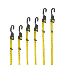 6 ks 20 40 80palcovch plochch nastavitelnch bungee kabelu s hcky 3x rychlej nastaven dlky Lucky popruhy Cern/lut Heavy Duty Bungee popruhy