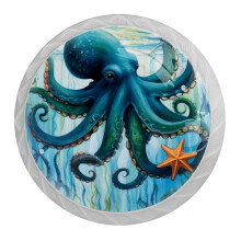 NEWzone 4 csomagos fikgombok Ocean Octopus Starfish Szekrnygombok Kristlyveg Gombok Hz fogantyk Konyhaszekrnyhez Hardver Szekrny Ajt Ruhs