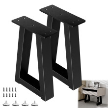 Y-CFHFC 14 Inch Trapezoid Metal Table Legs Black Bench Legs DIY Furniture for Coffee/Side Table Bench Stool Cabinet Feets - Set of 2