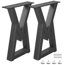 Y-CFHFC 24 Inch Metal Coffee Table Legs Modern End & Side Table Legs Heavy Duty Iron Dining Desk Feets Industrial DIY Furniture (H24 x W15.4 2PC
