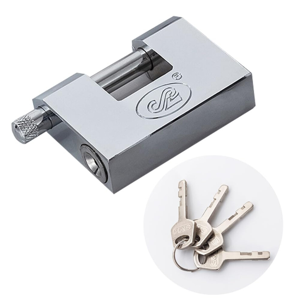 D-Shaped Heavy Stainless Duty Security Padlock Hardened Solid Steel Hardware Monoblock Lock 10mm Thick Shackle for Outdoor Garages Containers Sheds-image-OPC-PM975GN-NEW