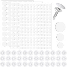 Pndeyo 290 stk selvkl?bende skruehulsm?rkat & 50 stk plastikskruehulsh?tter 12mm 15mm 21mm St?vt?tte kl?brige m?rkater Selvsk?rende skrued?ksler