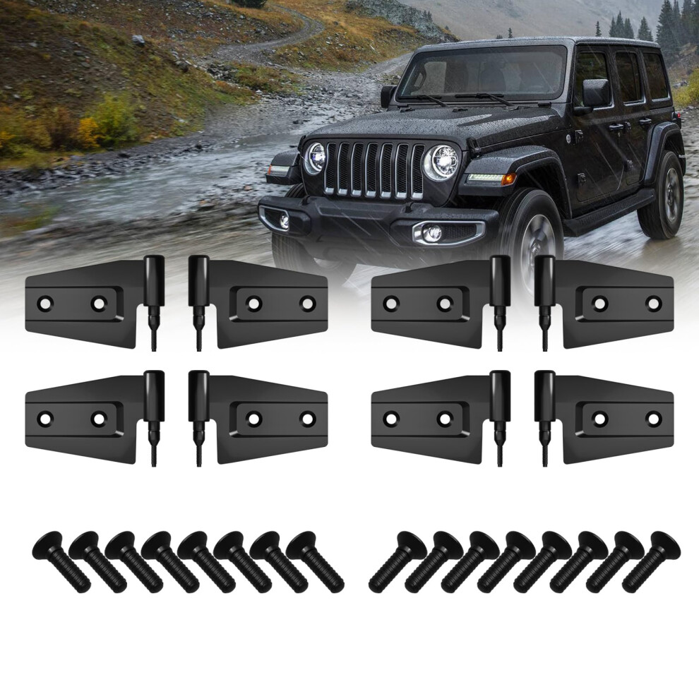 4 Door Hinges For Jeep Wrangler 2007-2018 Jk Jku Unlimited Rubicon Sahara Oem Replacement (Outside Door Hinges) 748899830970