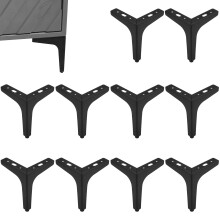 Biugaaufai 7 inch zwarte metalen meubelpoten set van 10 vervangende driehoekige bankpoten met schroef metalen driehoekige meubelpoten voor dressoirs,