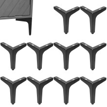 Biugaaufai 6 inch zwart metalen meubelpoten set van 10 vervangende driehoekige bankpoten met schroef metalen driehoekige dressoirpoten kasten banken