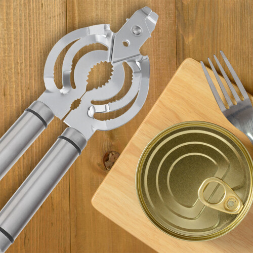 deckelöffner für gläser dosen flaschen mit griff silber 1