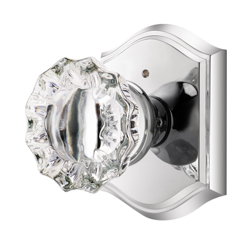 Clctk Glass Door Knobs Interior With Lock Crystal Privacy Polished Chrome Door Knobs For Bedroom Bathroom 1 Pack 639395277737