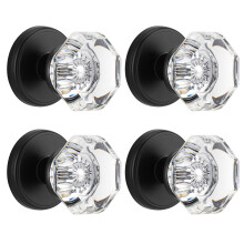 CLCTK Dummy Glas Krystal D?rknopper Mat Sort Runde Dummy D?rh?ndtag til Hall Closet Bifold Octagon 4 Pack