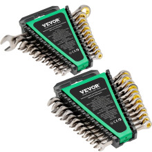 VEVOR 24-delige ratelsleutelset Ratel-ringsleutelset met organizer Vernikkeld 72 tanden CR-V Metrisch 8-19 mm en SAE 1/4-7/8""""