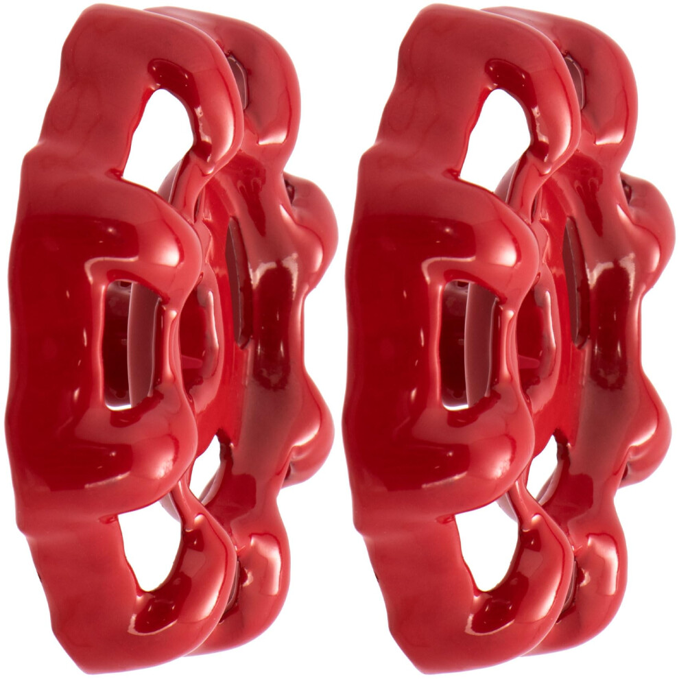 Ststr 2Pcs Outdoor Faucet Handles 0.25 X 0.25 In Square Stem Hole Round Wheel Hose Bib Handle Red Water Spigot Handle Rustproof Outdoor Faucet Val 736235226631