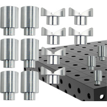 RCTUTEIAO Lastafelbevestigingspennen 12 stuks 5/8 x 1 x 1,5 Stop Uitlijning Aluminium Accessoires Vierkante V-groef Ronde buis Snelle installatie bev