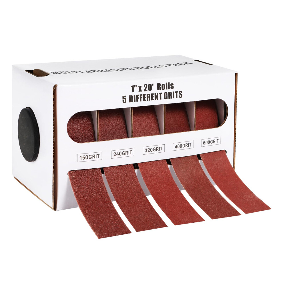 5 Grits Emery Cloth Roll Multiple Grit Sizes Abrasive Sandpaper Roll With Dispenser 150 240 320 400 600 Grit Sandpaper Assortment Wet Emory Cloth 635412485161