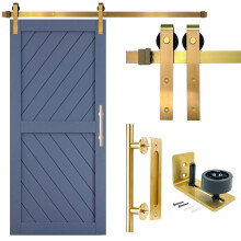 Rio Salto Kit hardware per porta del fienile dorato Hardware per porta scorrevole Moderno armadio interno per fienile dispensa Pannello in ottone