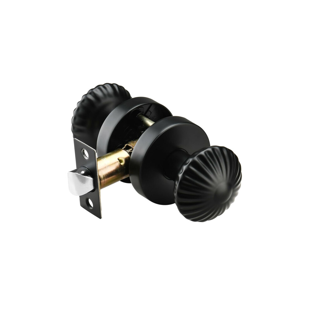 Ncsen Black Interior Door Knobs Non Locking Passage Door Handles For Hall & Closet Heavy Duty Seashell Door Knobs 652805259864