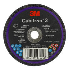 3M Cubitron 3 Trennscheibe 33457 75 mm x 1,6 mm x 9,53 mm (3 Zoll x 0,0625 Zoll x 3/8 Zoll) Langlebige Leistung, hohe Trennleistung fr das Schneiden