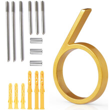 Hochwertige, 12,7 cm groe, schwebende Hausnummern aus Zinklegierung Gold- und Silber-Sternenglanz-Finish, 304-Edelstahlschrauben, lange und kurze