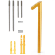 Premium 5"""" flydende zinklegering husnumre - guld og s?lv stjerneglans finish 304 rustfrit st?l skruer Lange og korte muligheder Unikt flydende s
