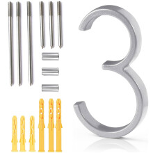 Hochwertige, 12,7 cm groe, schwebende Hausnummern aus Zinklegierung goldenes und silbernes Sternenglanz-Finish, 304-Edelstahlschrauben, lange und