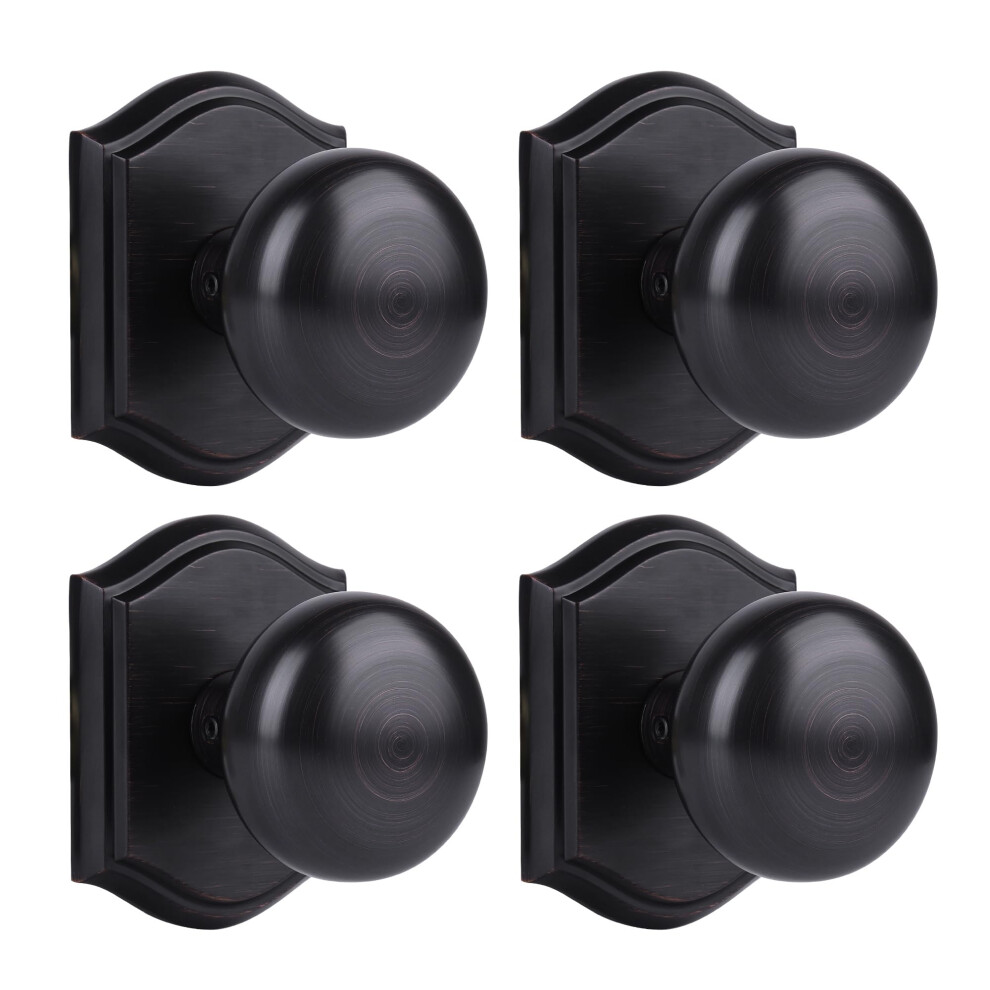 Newlaking Door Knobs Interior Classic Decorative Orb Dummy Door Knob Durable Stylish Hardware For Indoor Use- 4 Pack 635408120823