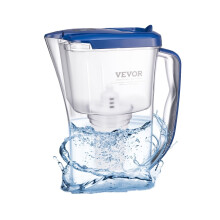 VEVOR Jarra de Filtro de Agua, 9 Tazas, Dispensador de 5 Etapas, Sistema de Filtración Rápido, Sin BPA