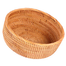 runder aufbewahrungsbehälter aus rattan, geflecht-organizer für zuhause