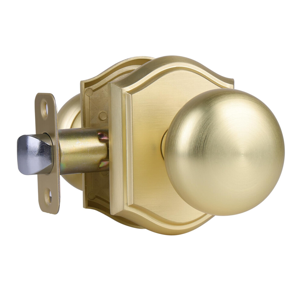 Newlaking Door Knobs Interior Classic Decorative Satin Brass Passage Door Knob Perfect For Bedroom Or Bathroom Doors Durable Stylish Hardware For I 635408120755
